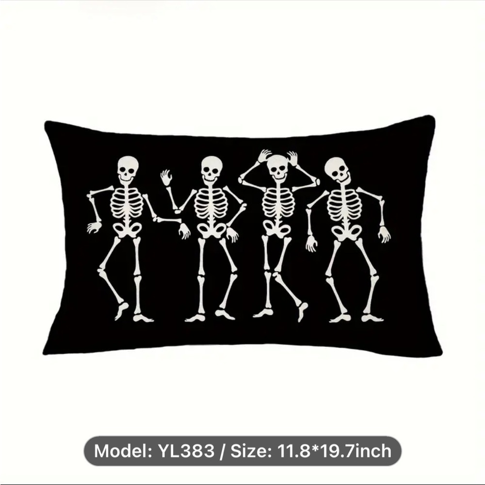 NEW Halloween Skeleton Pillow Case 11.8”x19.7” - Picture 1 of 3